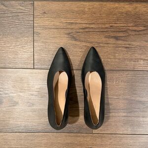 Madewell Black Leather Heels Sz 9.5